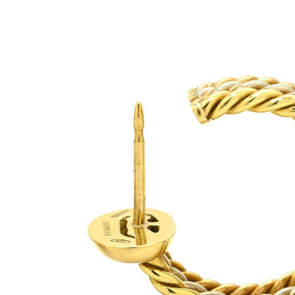 Bvlgari Earrings Trinity Hoop Yellow Gold Pink White 750 18K Yellow Gold PG WG — view 3