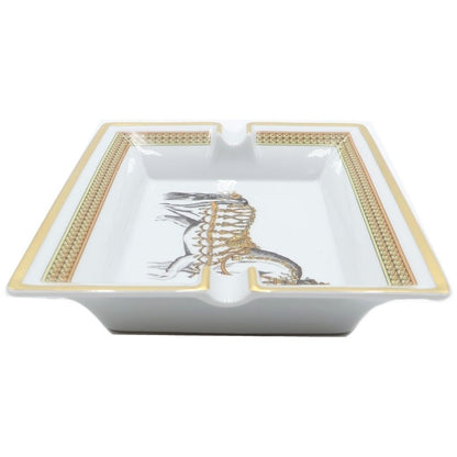 Hermes Horse Animal Ashtray Ceramic White Gold — view 4