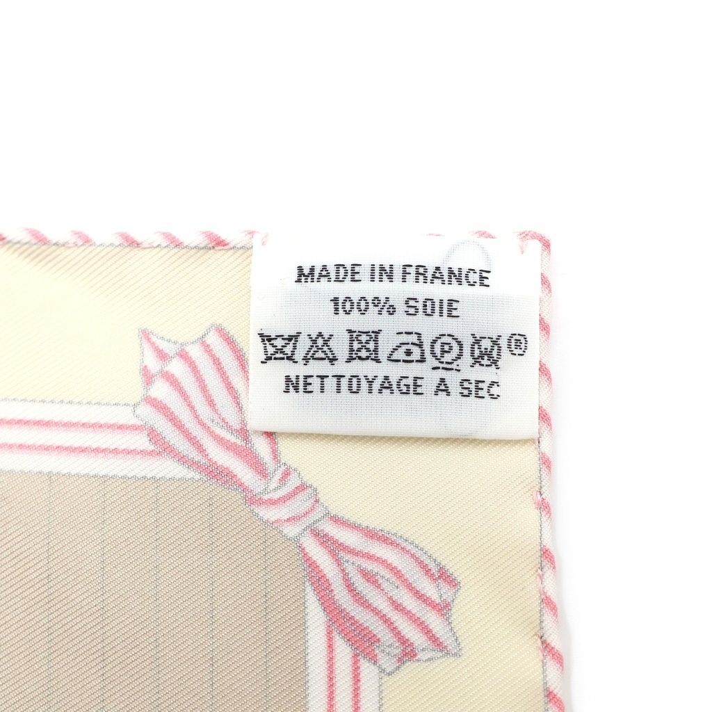 Hermes Petit Carre les Becanes Silk Scarf Ivory — view 5