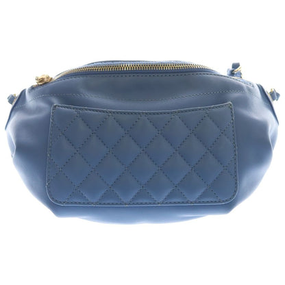 Chanel Quilted Banane Waist Bag Fanny Blue