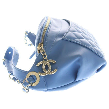 Chanel Quilted Banane Waist Bag Fanny Blue — view 3