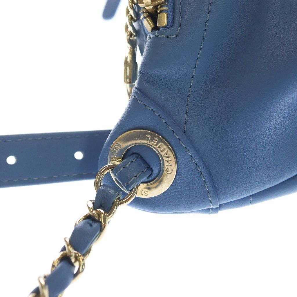Chanel Quilted Banane Waist Bag Fanny Blue — view 6