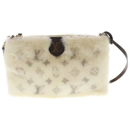 Louis Vuitton Neo Pochette Mila Monogram Shoulder Bag Back Mink White Gold