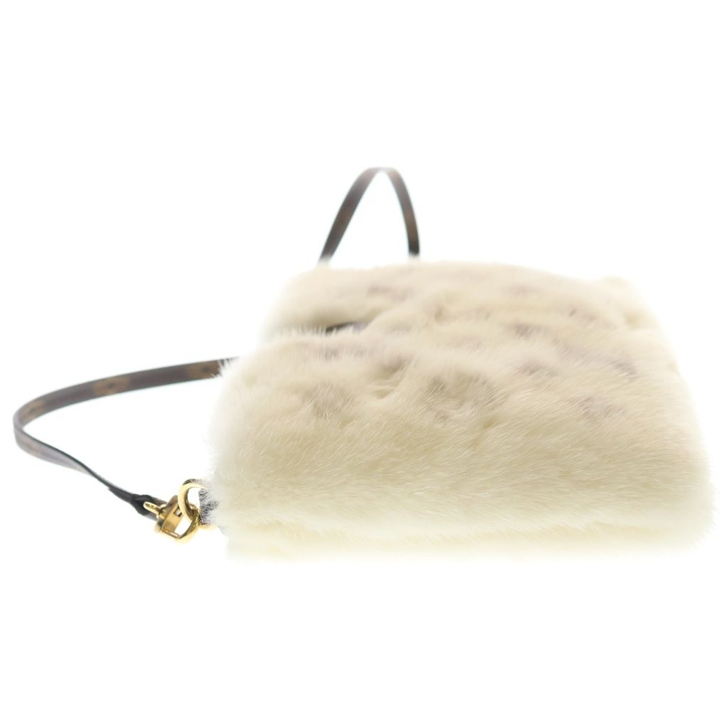 Louis Vuitton Neo Pochette Mila Monogram Shoulder Bag Back Mink White Gold — view 3