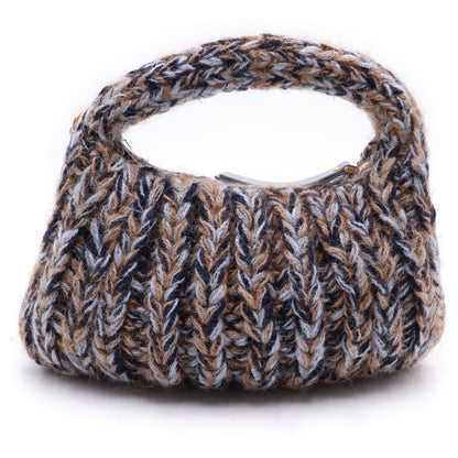 Miu Miu One Mini Shoulder Bag Blue Brown Knit Gold — view 2