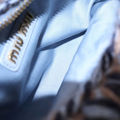 Miu Miu One Mini Shoulder Bag Blue Brown Knit Gold — view 7