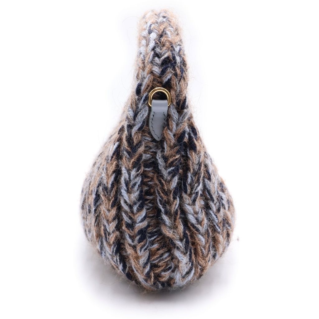 Miu Miu One Mini Shoulder Bag Blue Brown Knit Gold — view 3