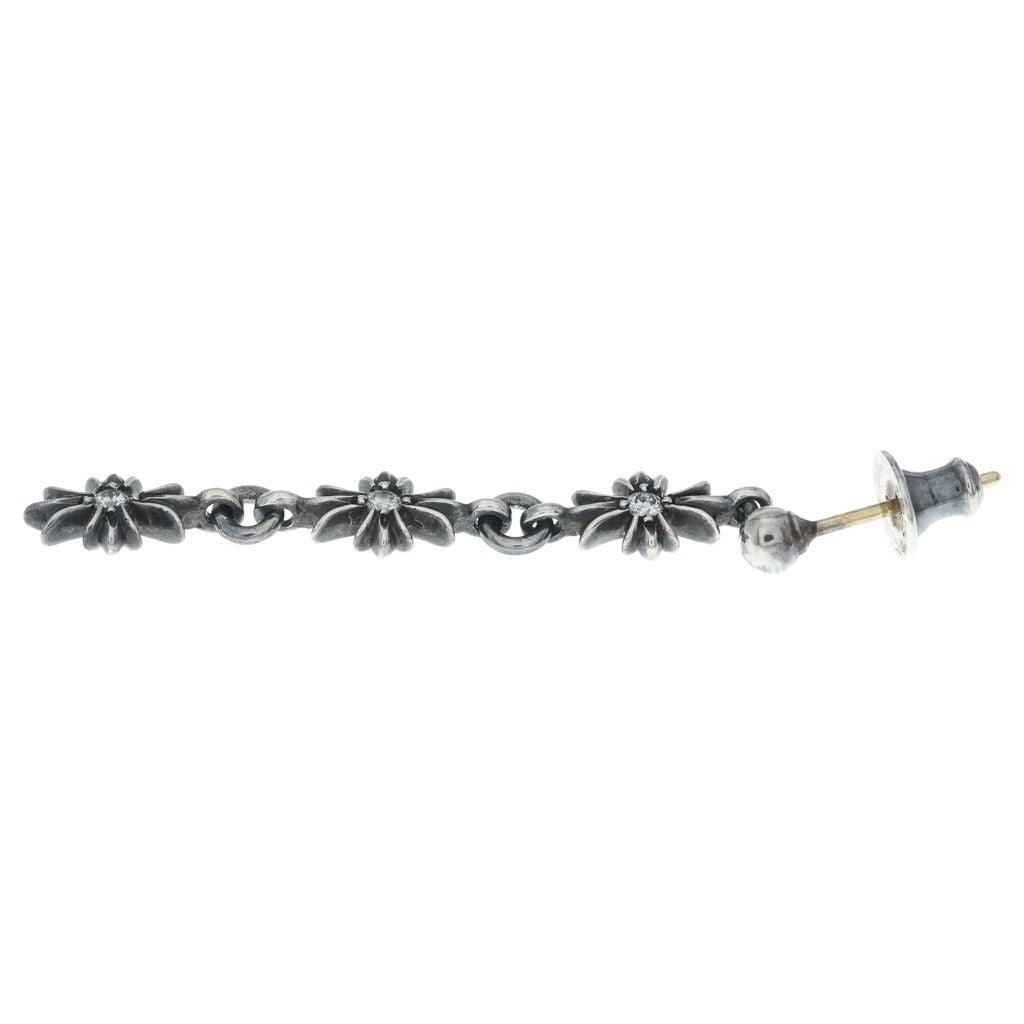 Chrome Hearts Tiny CH Pls 3 Dia CH Plus Double Sided Diamond Earrings Silver — view 4
