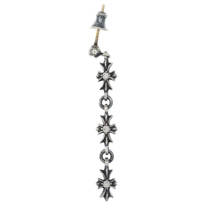 Chrome Hearts Tiny CH Pls 3 Dia CH Plus Double Sided Diamond Earrings Silver — view 2