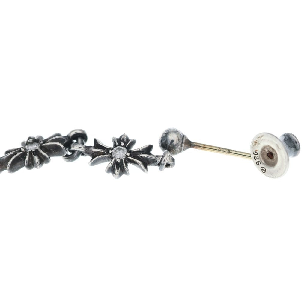 Chrome Hearts Tiny CH Pls 3 Dia CH Plus Double Sided Diamond Earrings Silver — view 5
