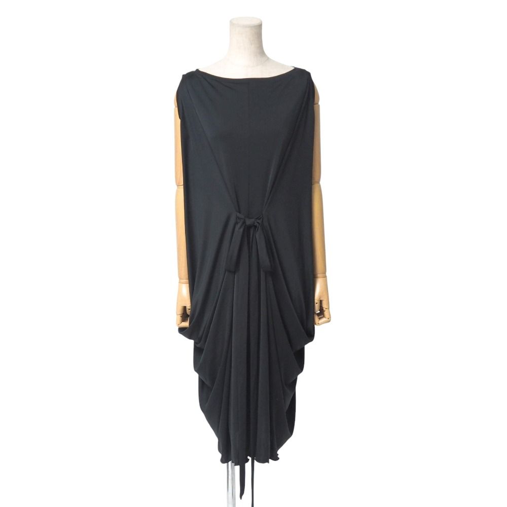 Saint Laurent Dress 36 Sleeveless Belted Draped Midi