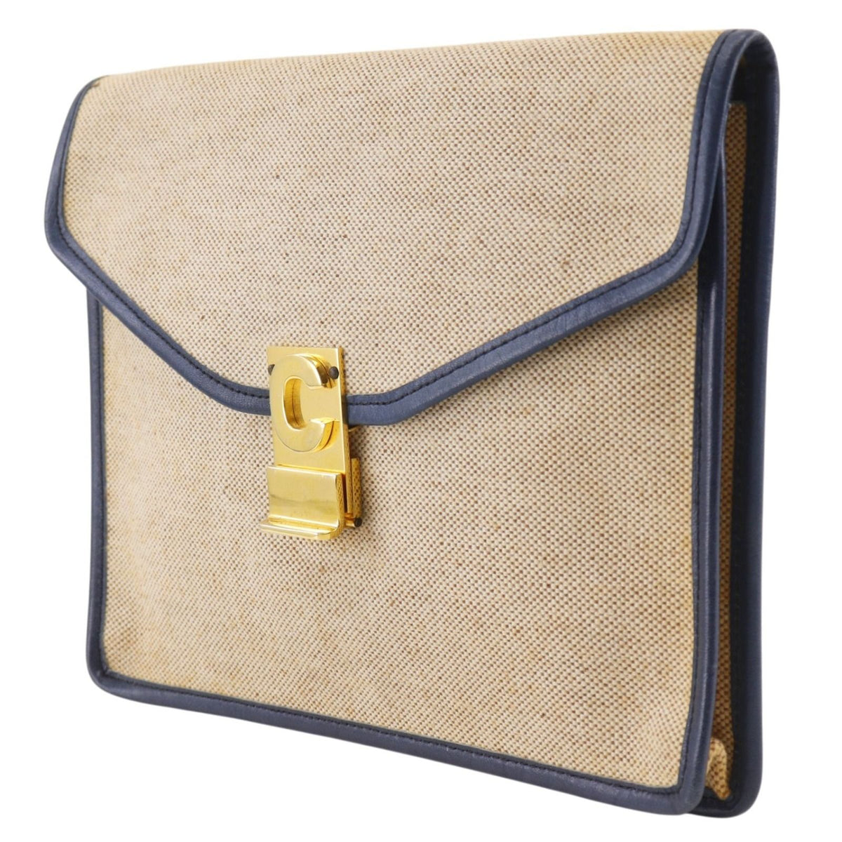 Celine Vintage Canvas Beige Clutch Bag — view 2