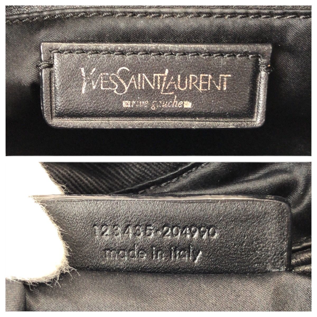 Saint Laurent Rive Gauche Vintage Kahala YSL Black Canvas Tote Bag — view 4