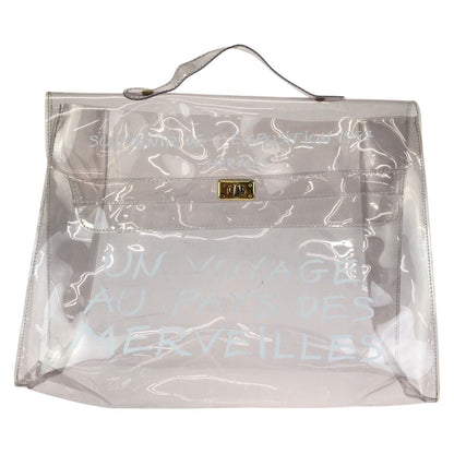 Hermes Vinyl Kelly Clear Gold Handbag