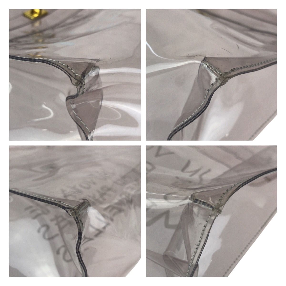 Hermes Vinyl Kelly Clear Gold Handbag — view 3