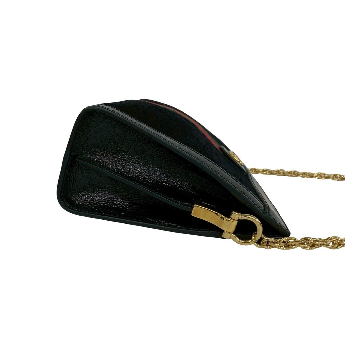 Gucci Ophidia Sherry Line GG Logo Suede Patent Shoulder Bag Black — view 6