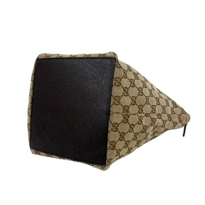 Gucci Sherry Line GG Logo Pattern Canvas Leather Handbag Mini Tote Brown — view 8