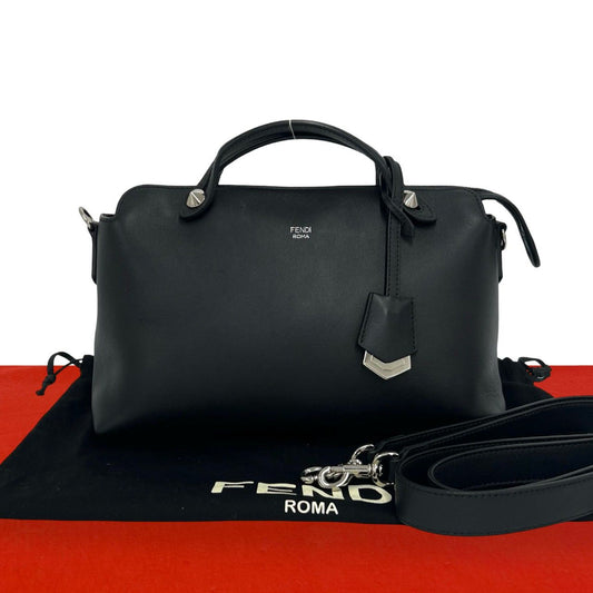 Fendi Visible Leather 2-Way Shoulder Bag Black