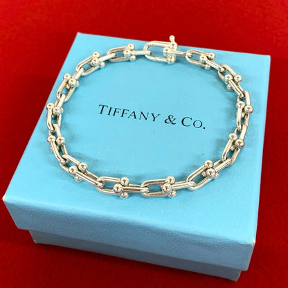 Tiffany & Co HardWear Small Link Bracelet 28 Pieces 925 Sterling Silver Chain Bangle