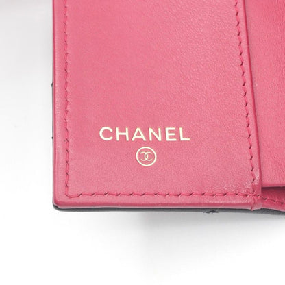 Chanel 19 Wallet Trifold Mini Black Silver Red CC Logo Small — view 7