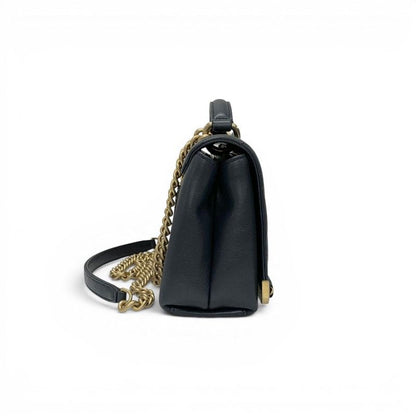 Chanel Shoulder Bag Navy Gold Blanc CC Logo Stitch Chain Turnlock 2-Way — view 2