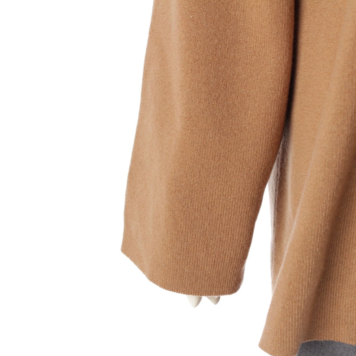 Loewe Cashmere Oversized Hood Knit Hoodie Pullover Top Natural Brown Gray — view 6