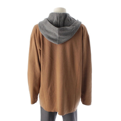 Loewe Cashmere Oversized Hood Knit Hoodie Pullover Top Natural Brown Gray — view 4