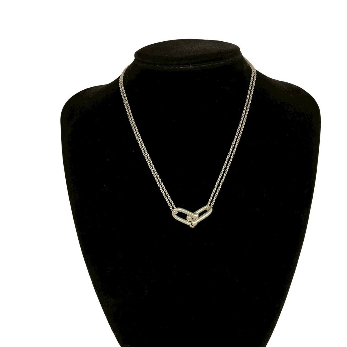 Tiffany & Co HardWear Double Link Necklace 925 Sterling Silver Pendant Choker — view 2