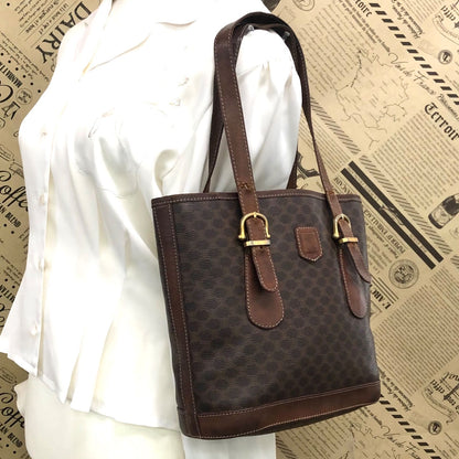 Celine Macadam Pattern Tote Bag Easy to Use Brown — view 3