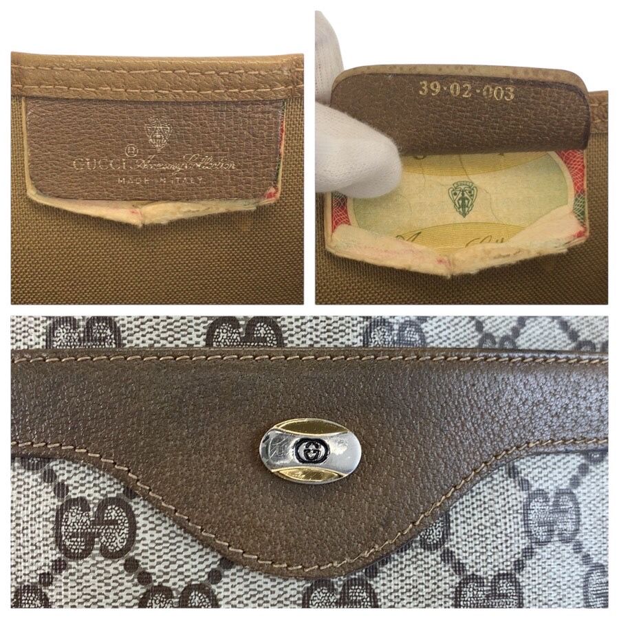 Gucci Vintage Sherry Line Beige GG Supreme Canvas Tote Shoulder Bag — view 3