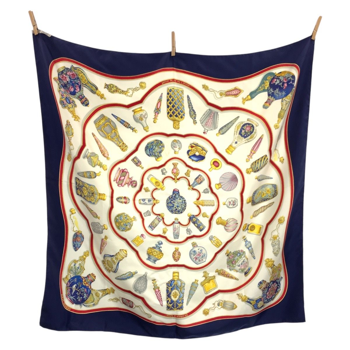 Hermes Carre 90 Pourvu Qu'on Ait L'ivresse Blue Silk Scarf — view 2