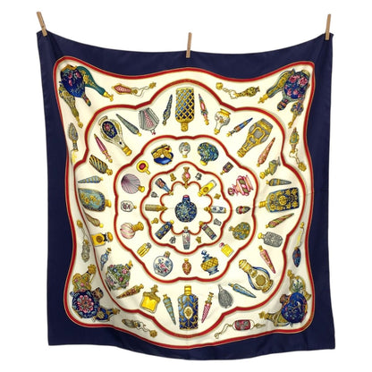 Hermes Carre 90 Pourvu Qu'on Ait L'ivresse Blue Silk Scarf