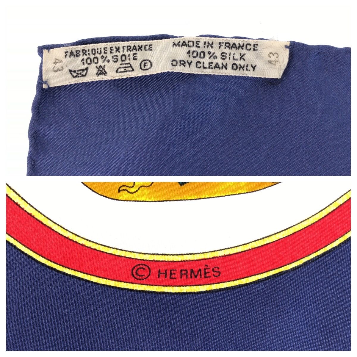Hermes Carre 90 Pourvu Qu'on Ait L'ivresse Blue Silk Scarf — view 3