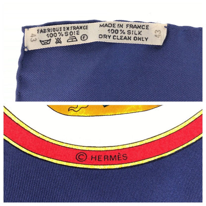 Hermes Carre 90 Pourvu Qu'on Ait L'ivresse Blue Silk Scarf — view 3