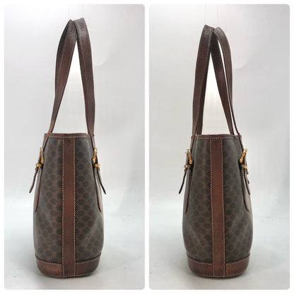 Celine Macadam Pattern Tote Bag Easy to Use Brown — view 4
