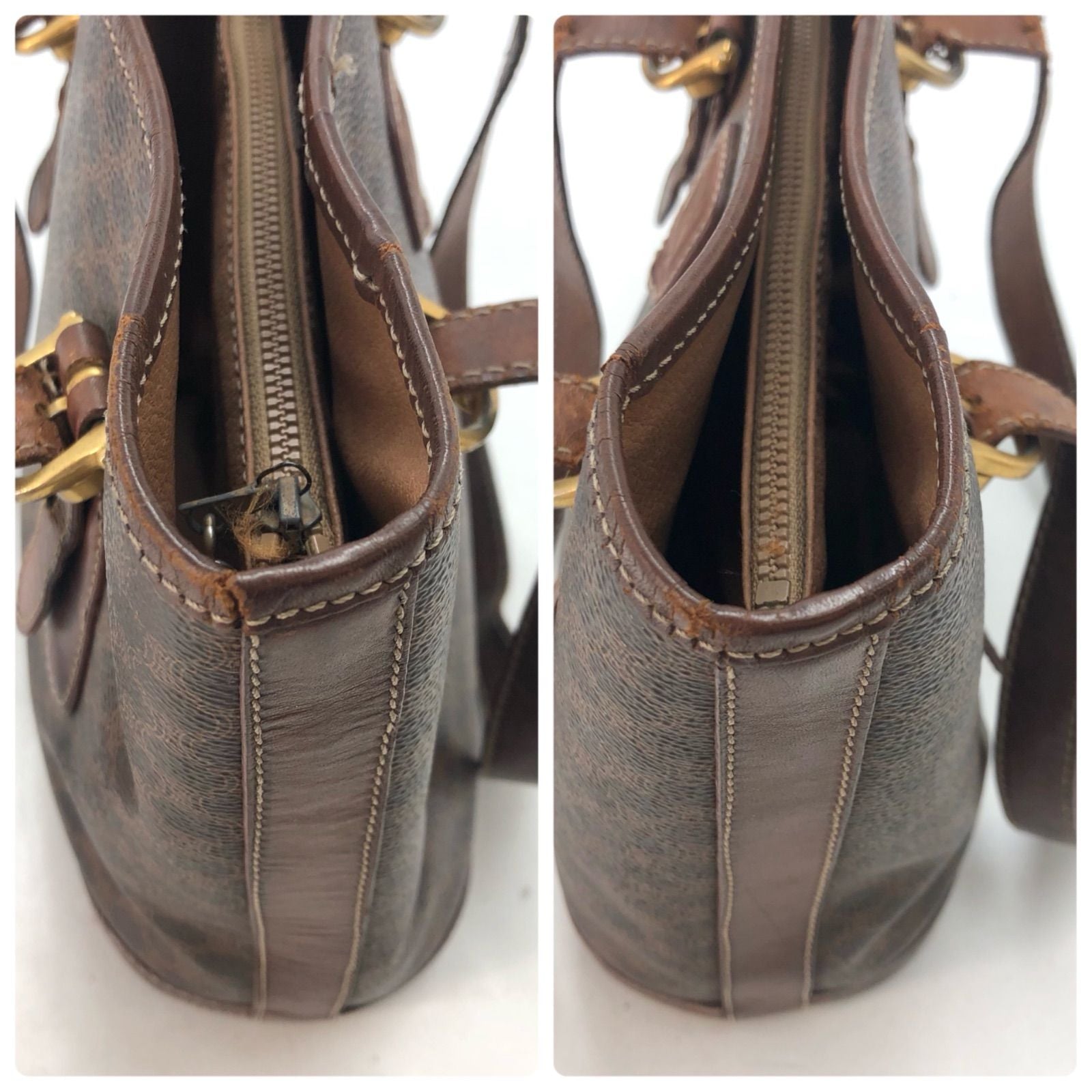 Celine Macadam Pattern Tote Bag Easy to Use Brown — view 5