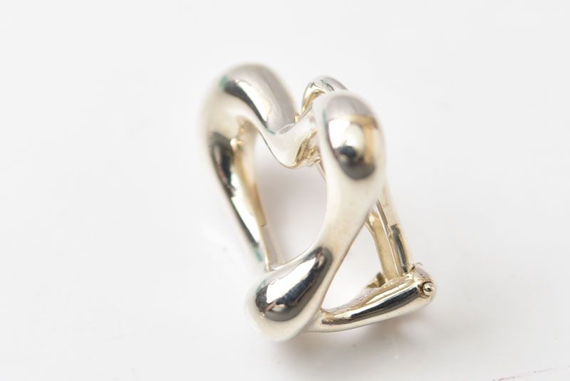 Tiffany & Co Elsa Peretti Open Heart Earrings Silver — view 2