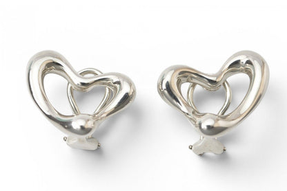 Tiffany & Co Elsa Peretti Open Heart Earrings Silver