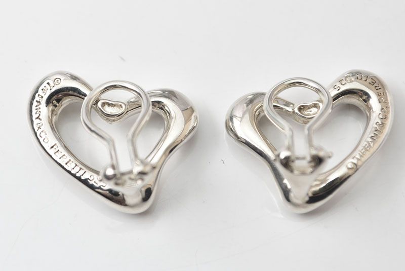 Tiffany & Co Elsa Peretti Open Heart Earrings Silver — view 4