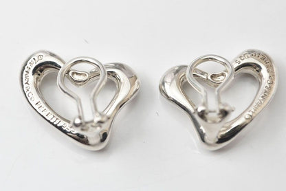 Tiffany & Co Elsa Peretti Open Heart Earrings Silver — view 4
