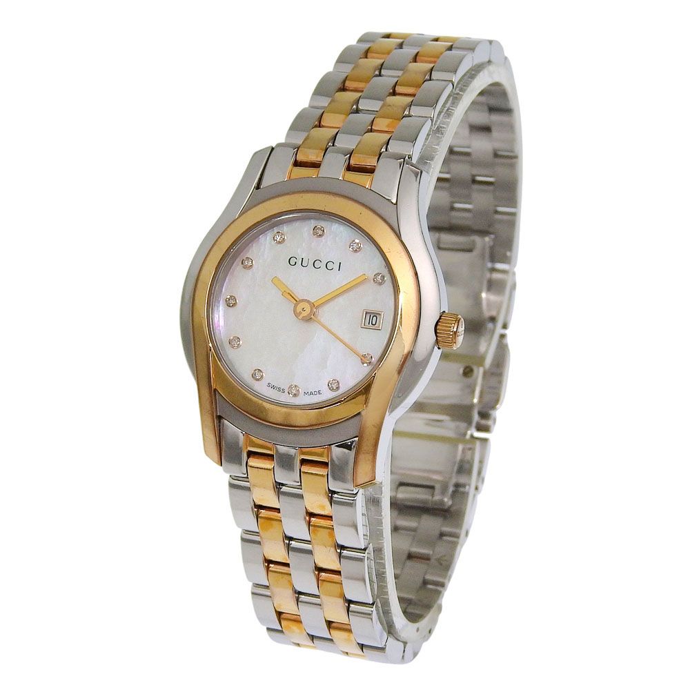 Gucci Class Stainless Steel Quartz Analog Display White Shell Dial Watch — view 2
