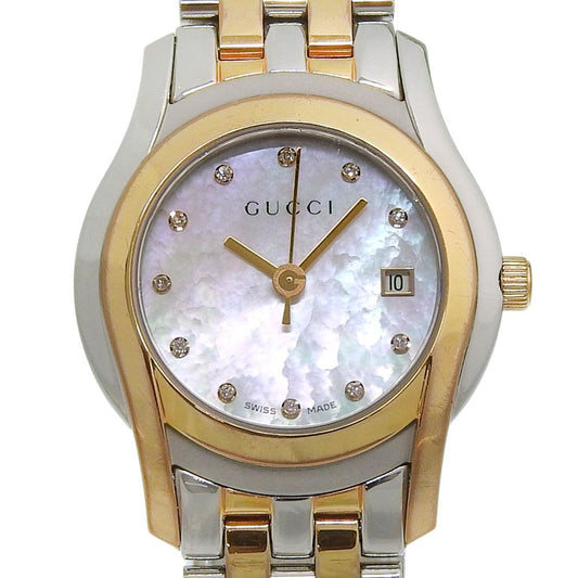 Gucci Class Stainless Steel Quartz Analog Display White Shell Dial Watch