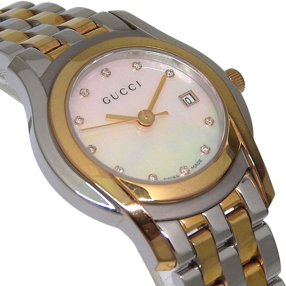 Gucci Class Stainless Steel Quartz Analog Display White Shell Dial Watch — view 3