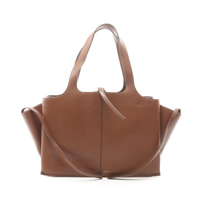 Celine Tote Bag Trifold Brown Leather