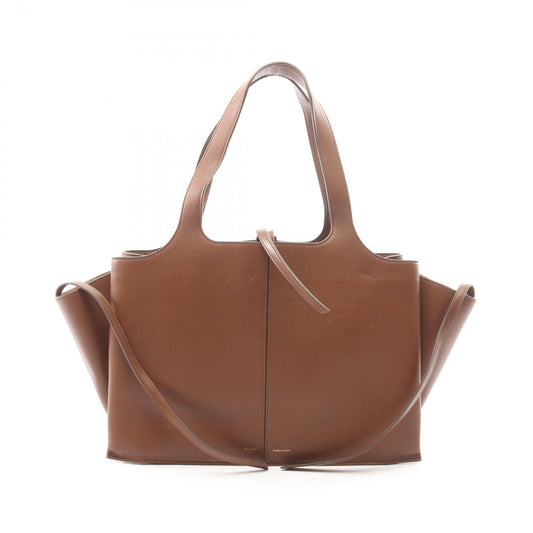 Celine Tote Bag Trifold Brown Leather