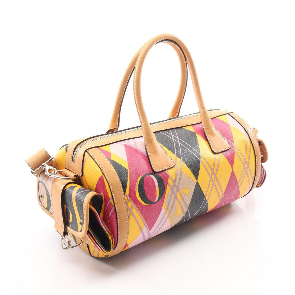 Dior 2-Way Natural Multi Canvas Leather Mini Boston Bag — view 2
