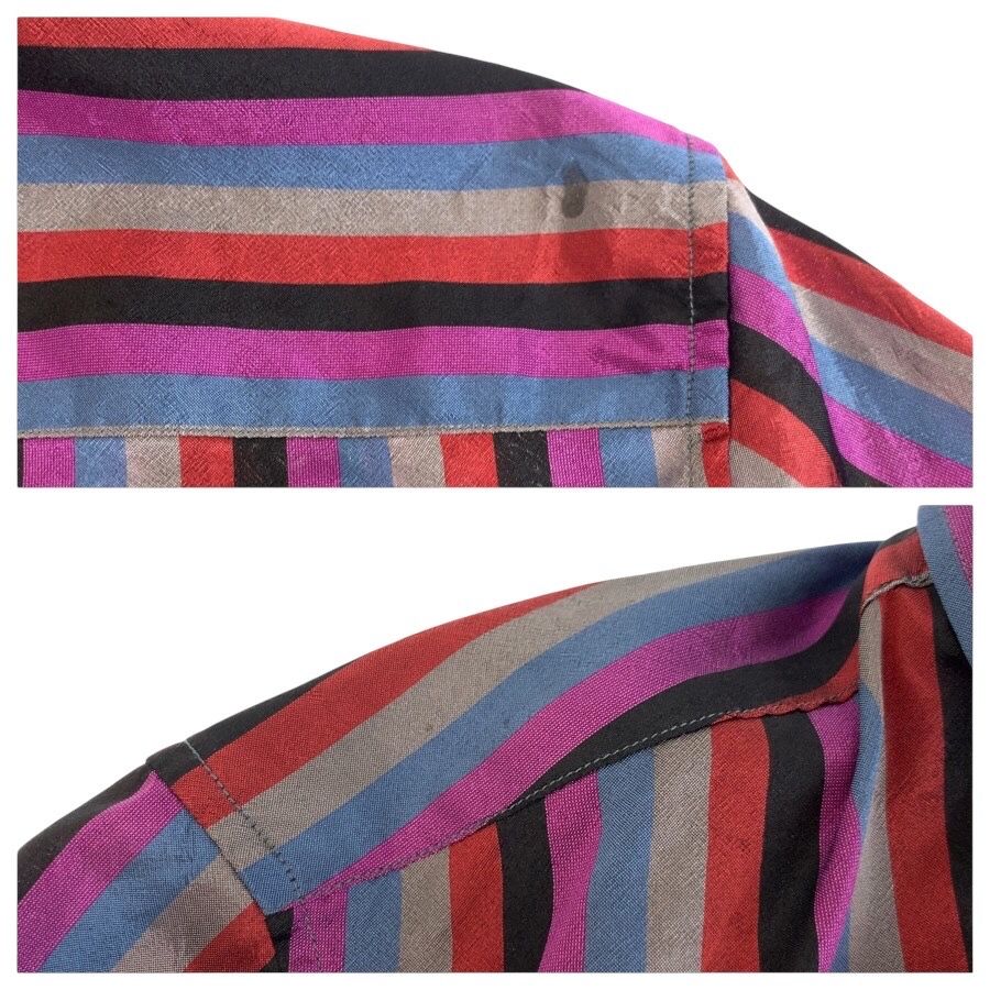 Gucci 38 Multicolor Silk Long Sleeve Shirt Striped — view 8