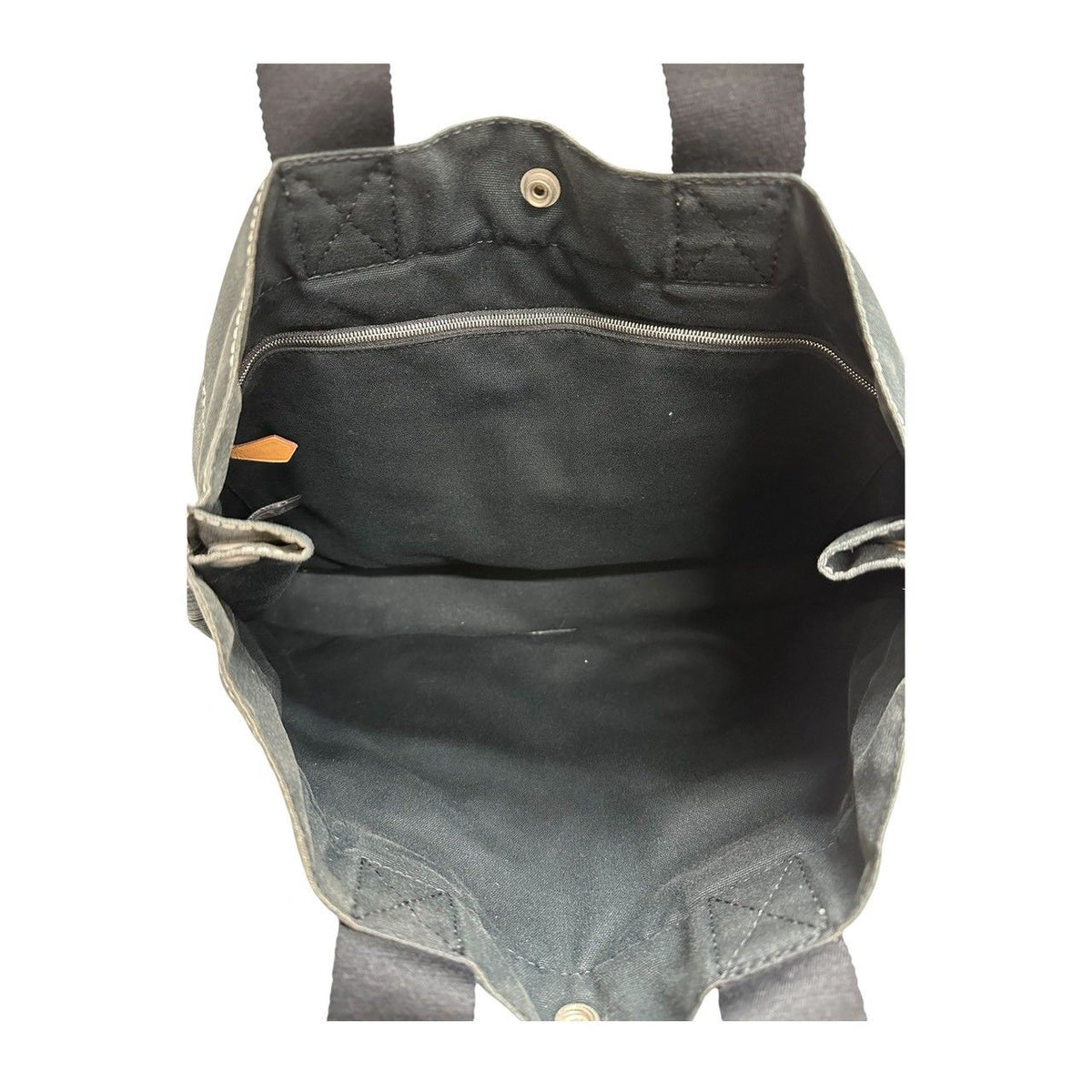 Hermes Deauville MM Black Silver Canvas Handbag — view 6