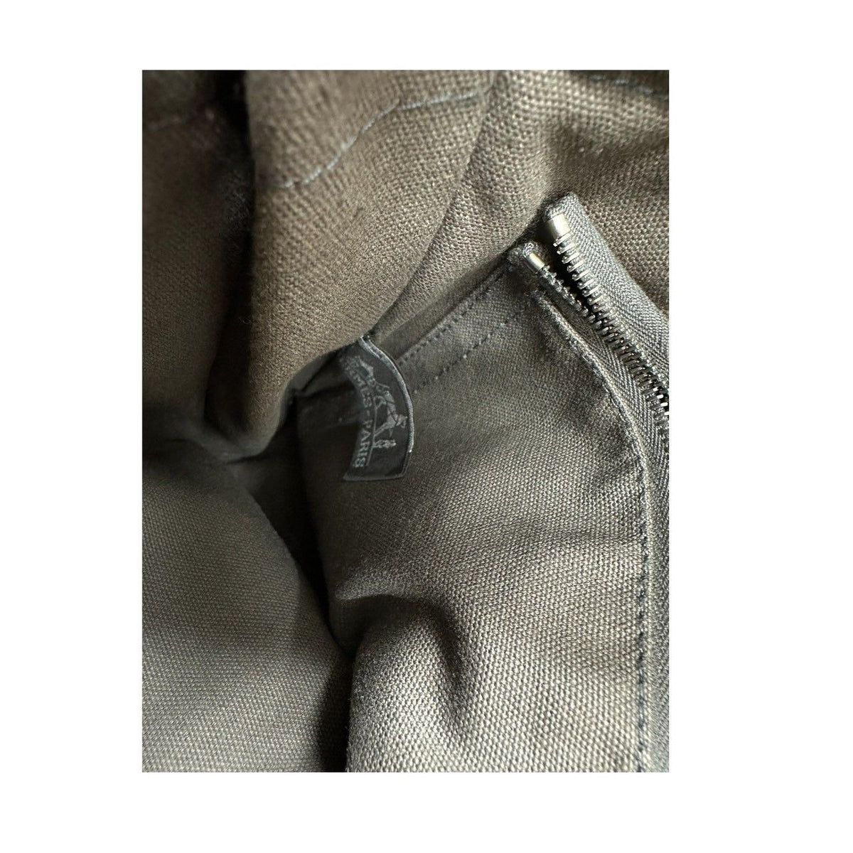 Hermes Fourre Tout Gray Black Canvas Tote Bag — view 7