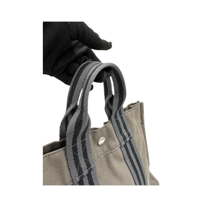 Hermes Fourre Tout Gray Black Canvas Tote Bag — view 6